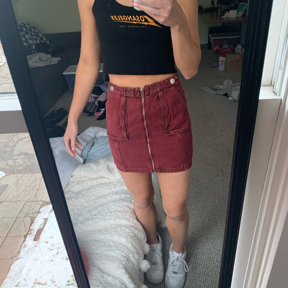 Rusty red mini skirt from Urban